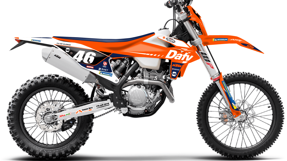 kit déco ktm exc excf tpi xc xcw 125 200 250 300 350 450 500 enduro ng kit déco team dafy 2022 decals stickers graphics autocollant montage_Plan de travail 1