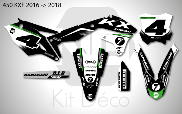 kit déco 450 kxf 2016 2017 2018 kawasaki motocross ng vibes series mx decals stickers graphics autocollant adhesifs_Plan de travail 1