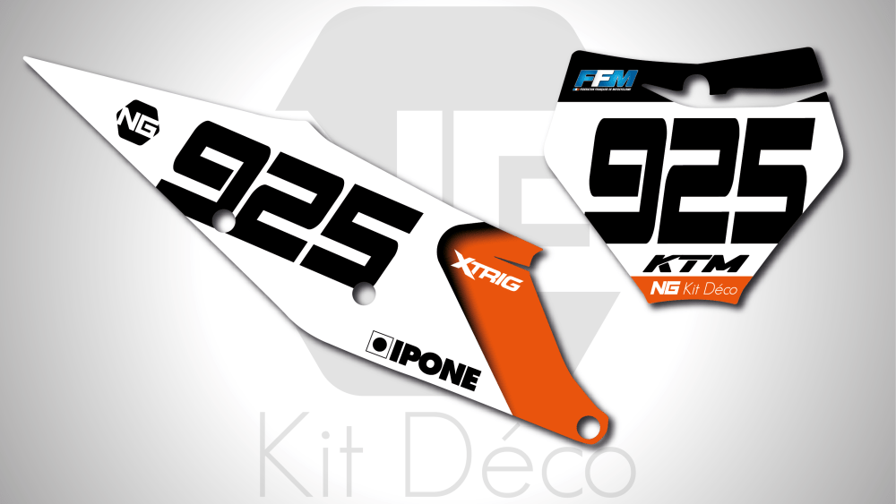 kit déco fond de plaque numéro ktm 50 65 85 125 250 350 450 sx sxf motocross team stv925 2022 ng kit déco mx decals stickers graphics autocollant_Plan de travail 1