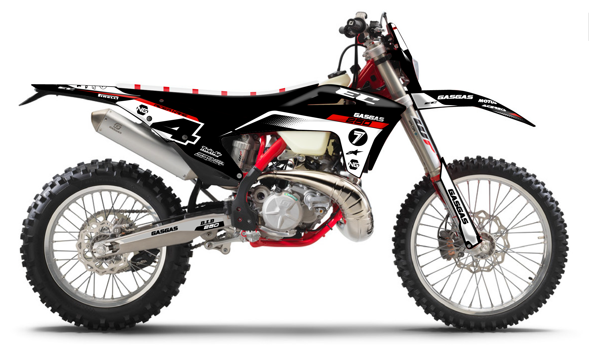 kit déco gasgas ec ecf 125 250 300 450 ng vibes 2023 enduro decals stickers graphics autocollant montage_Plan de travail 1
