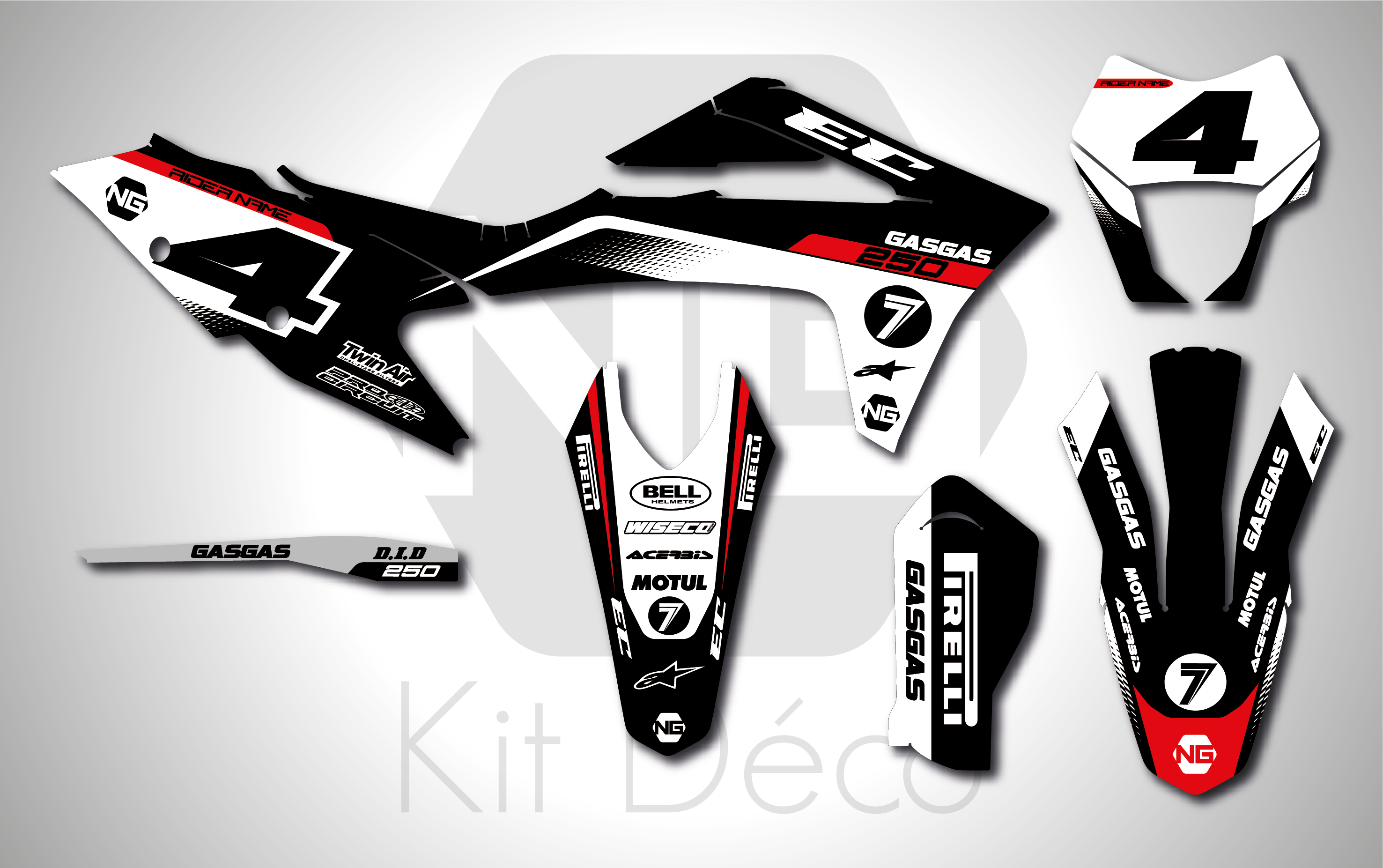 kit déco gasgas ec ecf 125 250 300 450 ng vibes 2023 enduro decals stickers graphics autocollant_Plan de travail 1