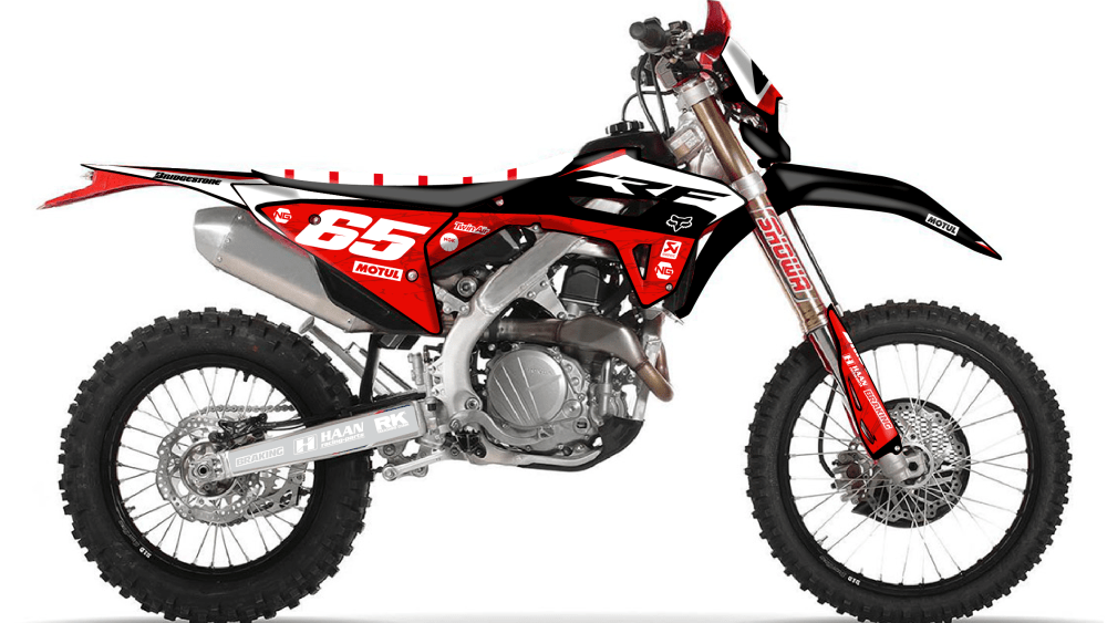 kit déco honda cre crfx crf rx 125 250 300 400 450 ng marble séries decals stickers graphics autocollant montage noire_Plan de travail 1