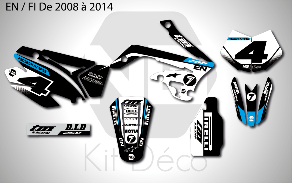 Kit déco TM Racing EN / FI TM VIBES Séries 125 144 250 300 400 450