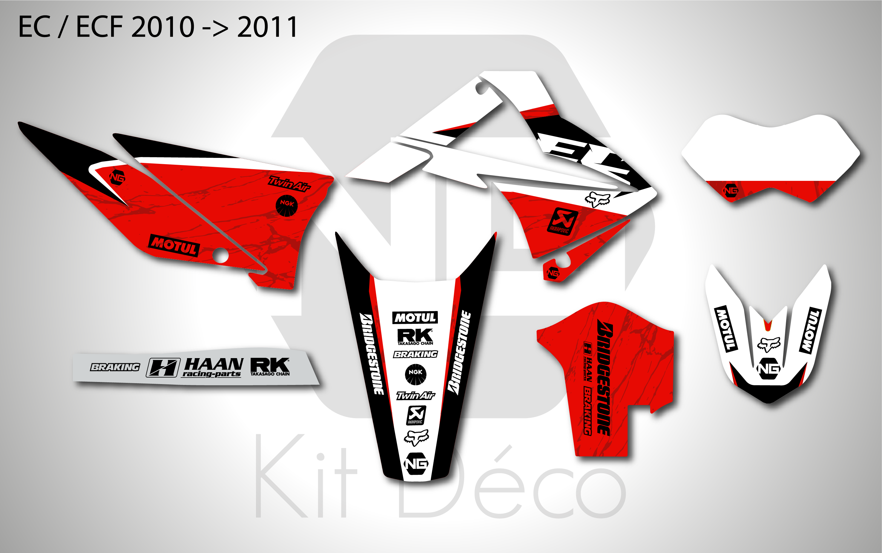 kit déco 125 200 250 300 350 450 gasgas ec ecf 2010 2011 enduro marble séries 2 decals stickers graphics autocollant adhesifs_Plan de travail 1