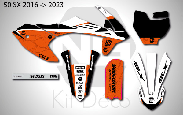 kit déco ktm 50 sx 2016 2017 2018 2019 2020 2021 2022 2023 motocross ng marble séries 2 mx decals stickers graphics autocollant_Plan de travail 1
