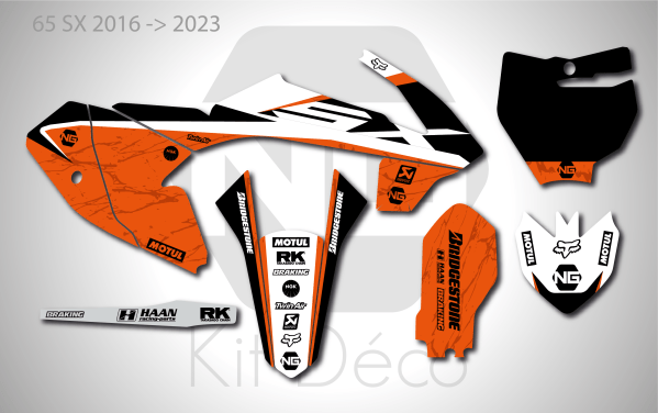 kit déco ktm 65 sx 2016 2017 2018 2019 2020 2021 2022 2023 motocross ng marble séries 2 decals stickers graphcis autocollant