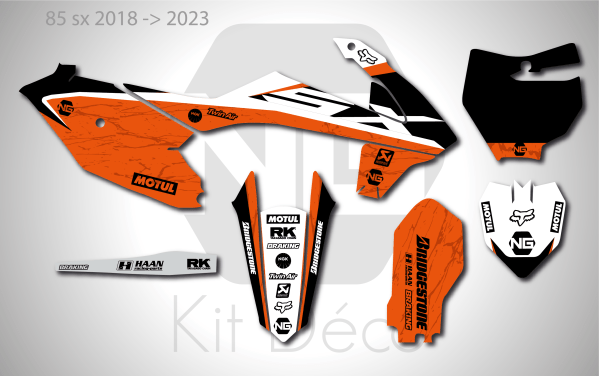 kit déco ktm 85 sx 2018 2019 2020 2021 2022 2023 motocross ng marble 2 décals stickers graphics autocollant