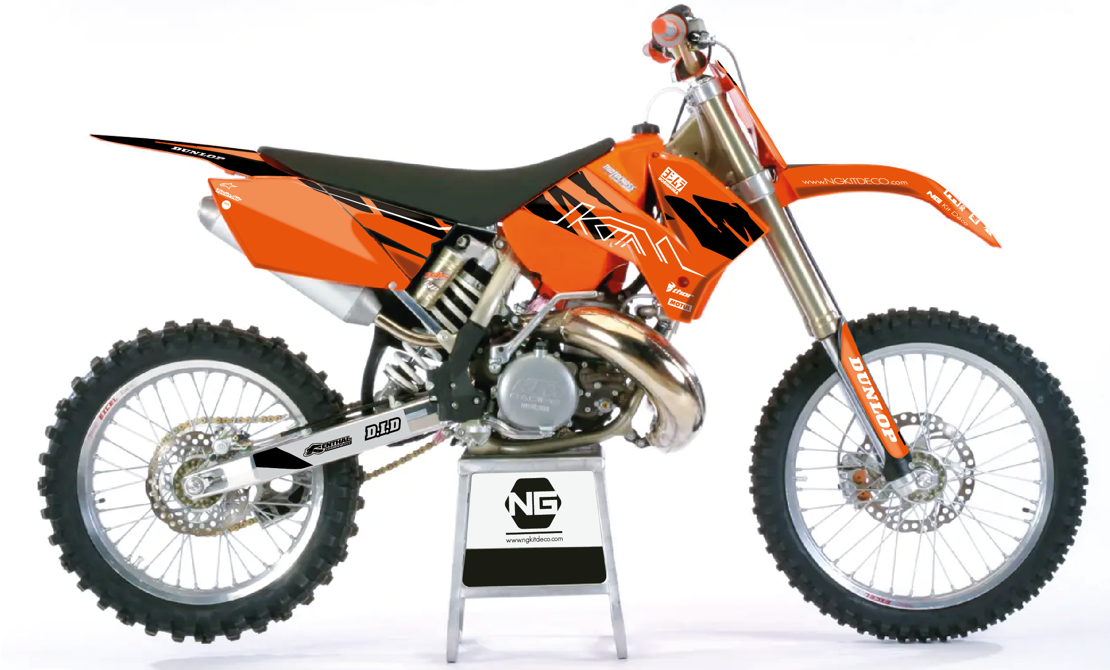 kit déco 125 250 350 450 sx sxf 2005 2006 ktm motocross ng halfback mx decals stickers graphics autocollant adhesifs montage_Plan de travail 1