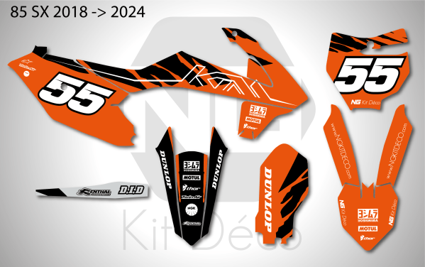 kit déco 85 sx ktm 2018 2019 2020 2021 2022 2023 2024 ng motocross halfback mx decals stickers graphics autocollant adhesifs_Plan de travail 1