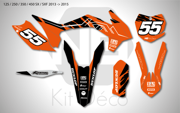 kit déco ktm 125 250 350 450 sx sxf 2013 2014 2015 motocross ng halfback mx decals stickers graphics autocollant adhesifs_Plan de travail 1