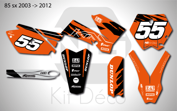 kit déco ktm 85 sx 2003 2004 2005 2006 2007 2008 2009 2010 2011 2012 motocross halfback séries decals stickers graphcis autocollant