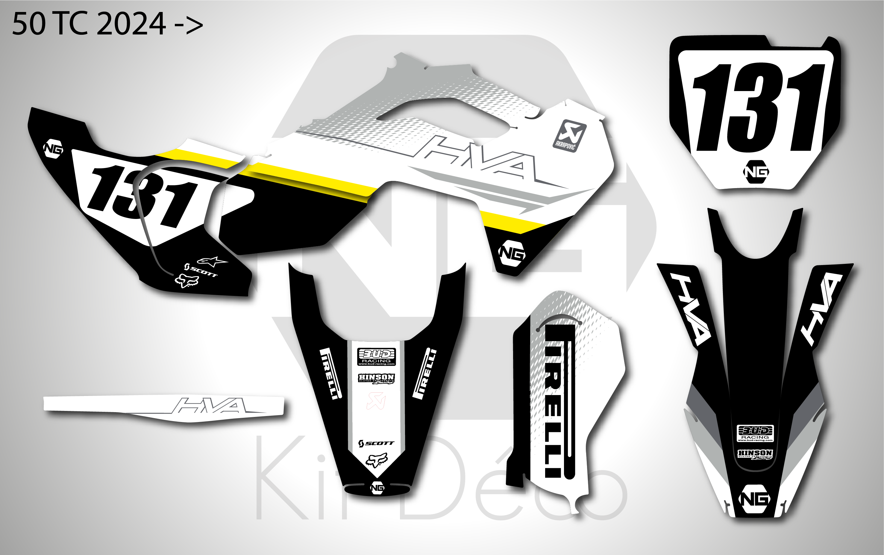 kit déco husqvarna 50 tc 2024 2025 ng motocross strat series 2 mx decals stickers graphics autocollant adhesifs_Plan de travail 1