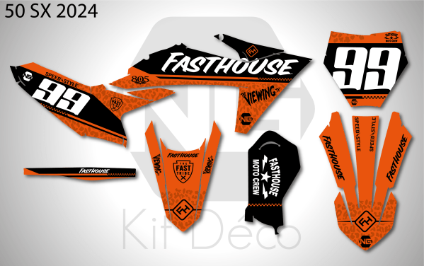kit déco ktm 50 sx 2024 motocross fasthouse 2022 ng mx decals stickers graphics autocollant adhesifs_Plan de travail 1