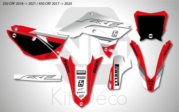 kit déco motocross honda 250 450 crf 2017 2018 2019 2020 2021 ng strat 2 mx decals stickers graphics autocollant grafik grafico adhesivo_Plan de travail 1