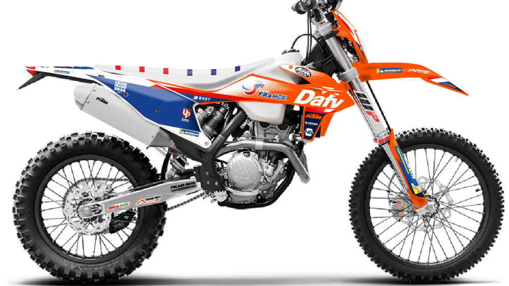 kit déco ktm exc excf tpi xcw 125 250 300 350 450 2021 2022 2023 team france isde ng enduro decals stickers graphics autocollant montage