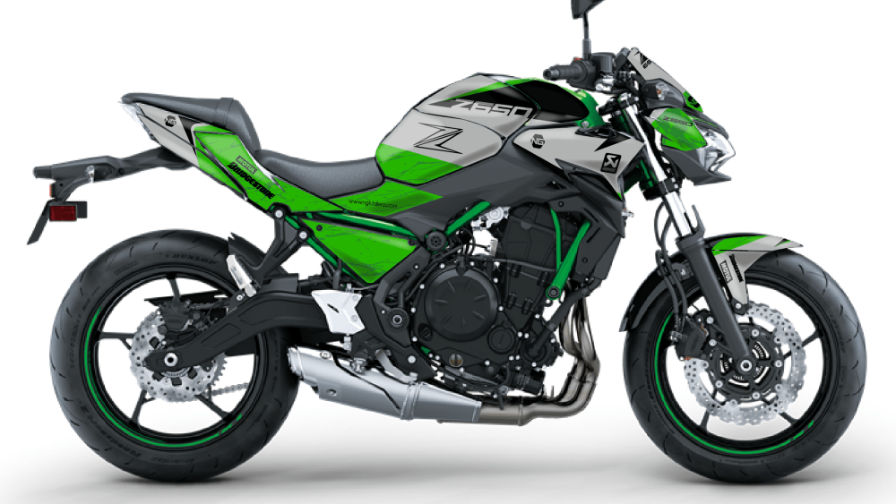kit déco moto kawasaki z650 z-650 2020 2021 2022 ng marble vert decals stickers graphics autocollant montage