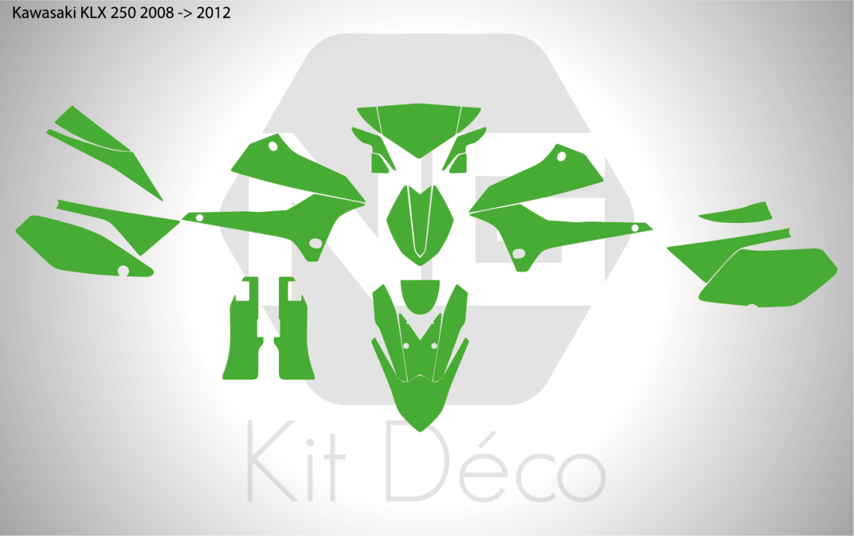 Gabarit / Template KAWASAKI 250 KLX 2008 -> 2012 - NG kit déco