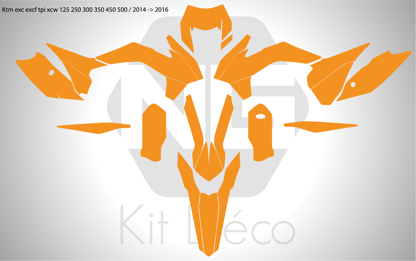 Gabarit / Template KTM 125 / 250 / 300 / 350 / 450 / 500 EXC EXCF TPI XCW 2014 -> 2016