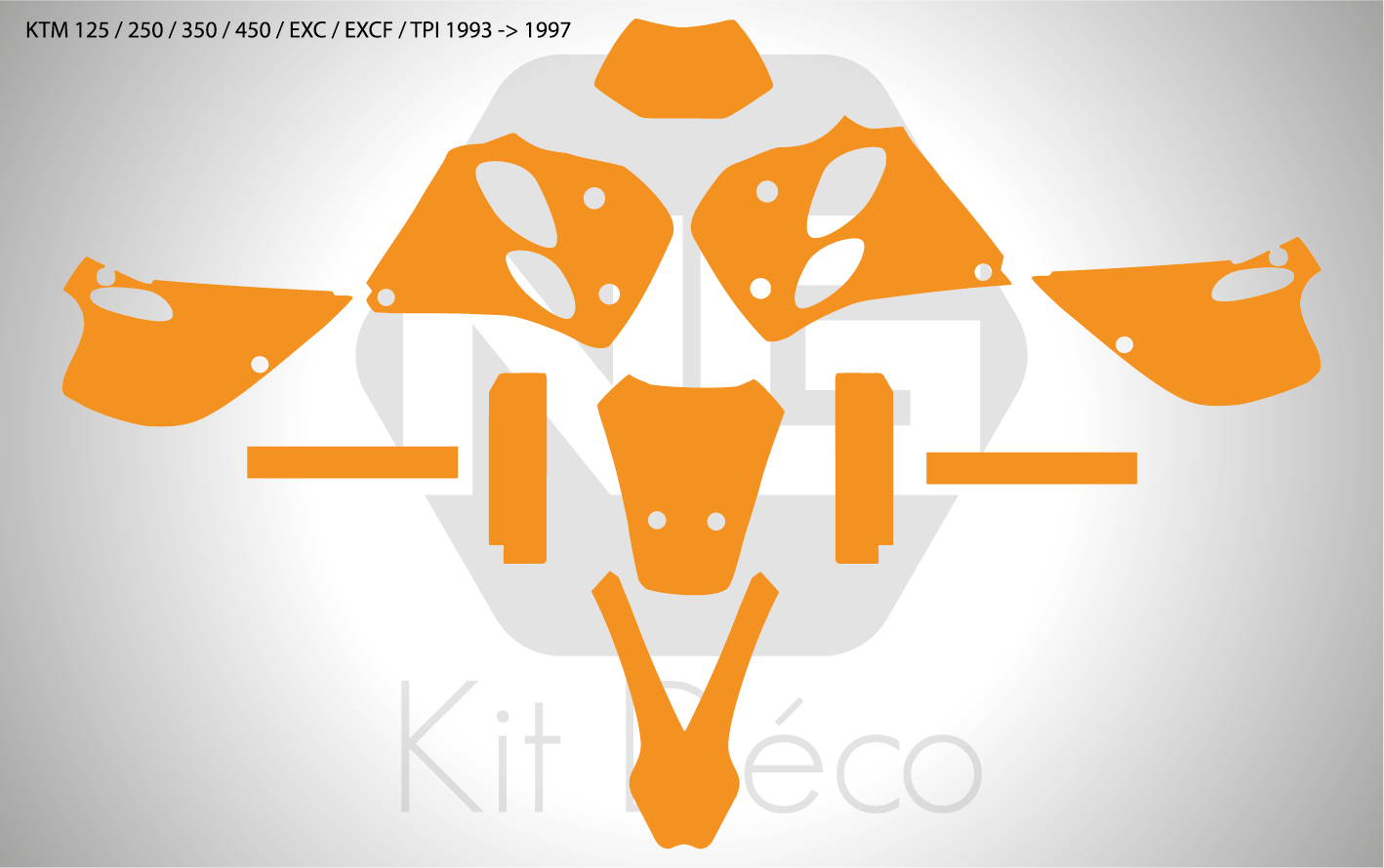 gabarit template ktm 125 250 350 450 500 exc excf tpi xcw 1993 1994 1995 1996 1997 enduro vector