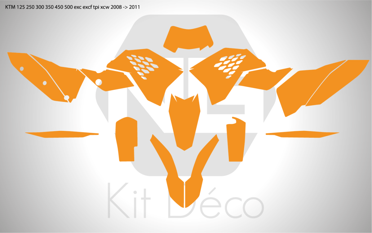 Gabarit / Template KTM 125 / 250 / 300 / 350 / 450 / 500 EXC EXCF TPI