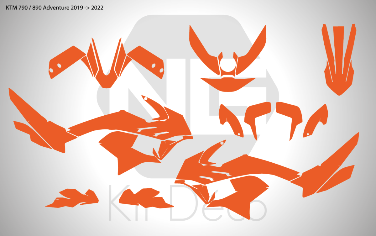 Kit Stickers Graphiques KTM 790/890 Adventure R (2019-2022) Style GP MX