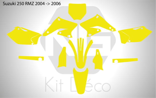 gabarit template suzuki 250 rmz 2004 2005 2006 polisport restyle motocross mx vector_Plan de travail 1