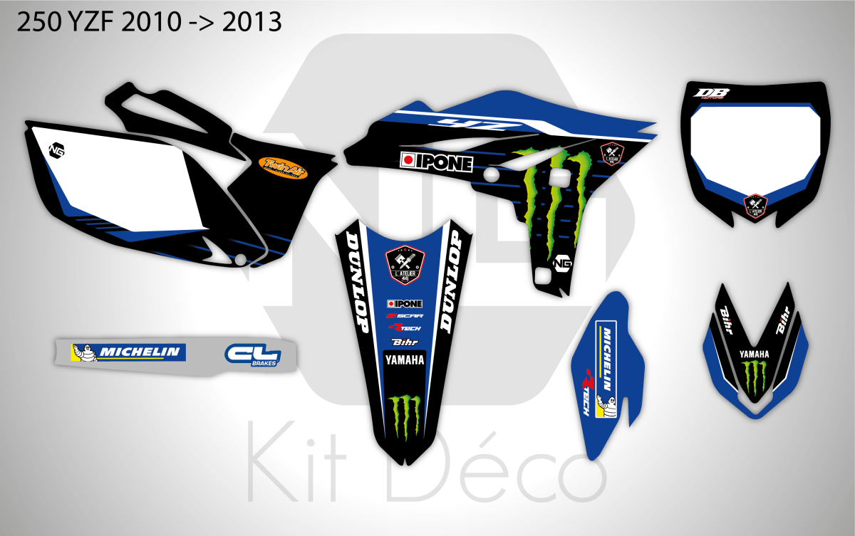 Kit Déco Yamaha PW / YZ / YZF COL Séries 50 65 80 85 90 110 125 250 450