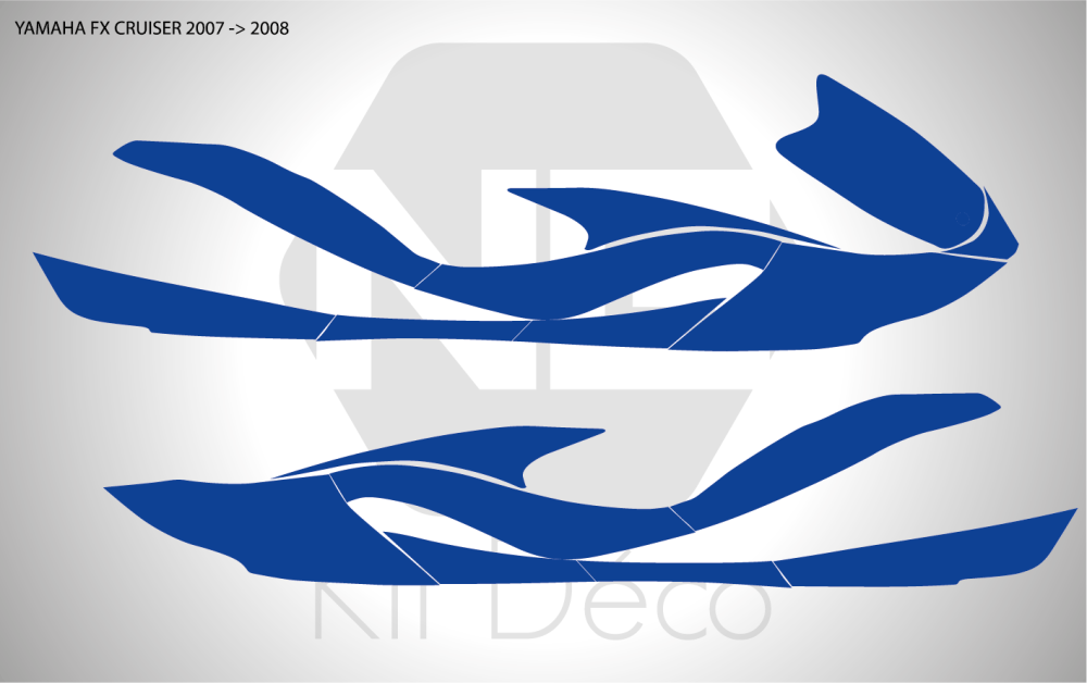 Yamaha Waverunner FX Cruiser 2003-2005 Graphics Decal Sticker Kit - Blue