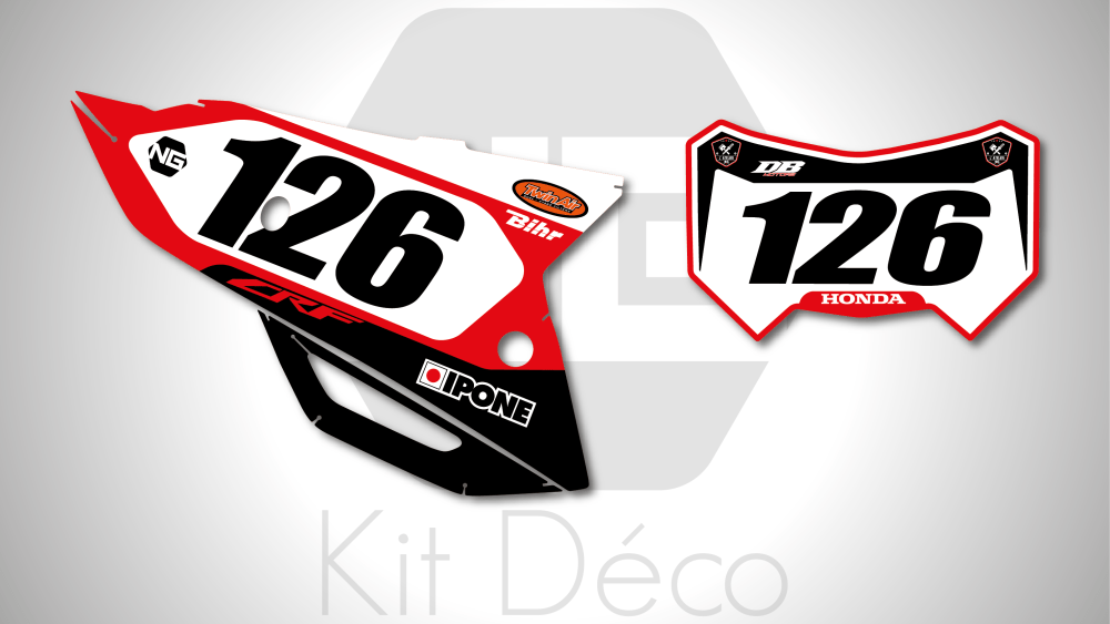 kit déco fond de plaque numéro 250 300 400 450 crf rx 2021 2022 2023 enduro ng team db motors 2023 decals stickers graphics autocollant adhesifs_Plan de travail 1