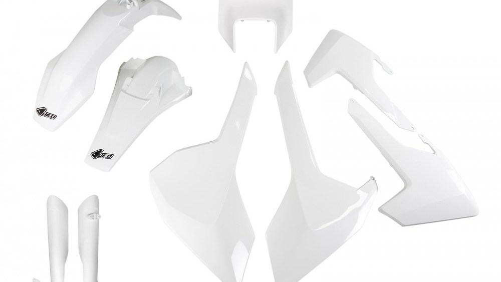 full kit plastique husqvarna ufo 125 250 300 350 450 501 te fe 2017 2018 2019 blanc kit plast