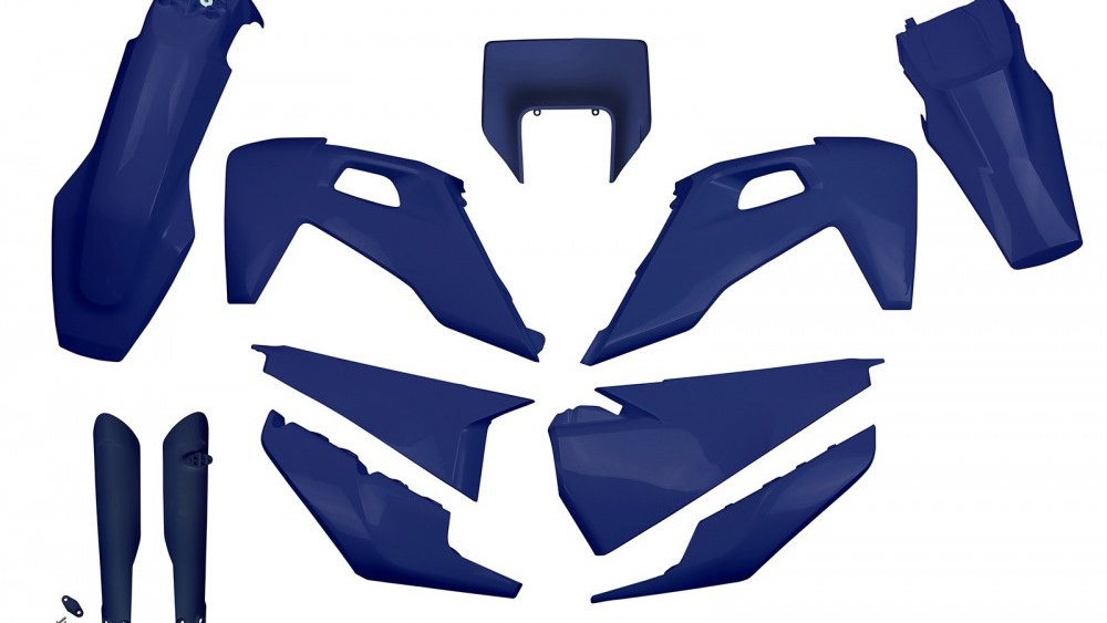 full kit plastique husqvarna ufo 125 250 300 350 450 501 te fe 2020 2021 2022 2023 bleu kit plast