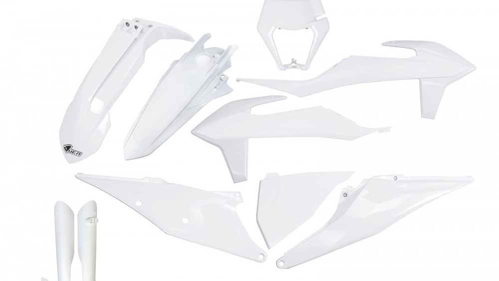full kit plastique ufo ktm exc excf tpi xc xcw 125 250 300 350 450 500 2020 2021 2022 2023 blanc kit plast