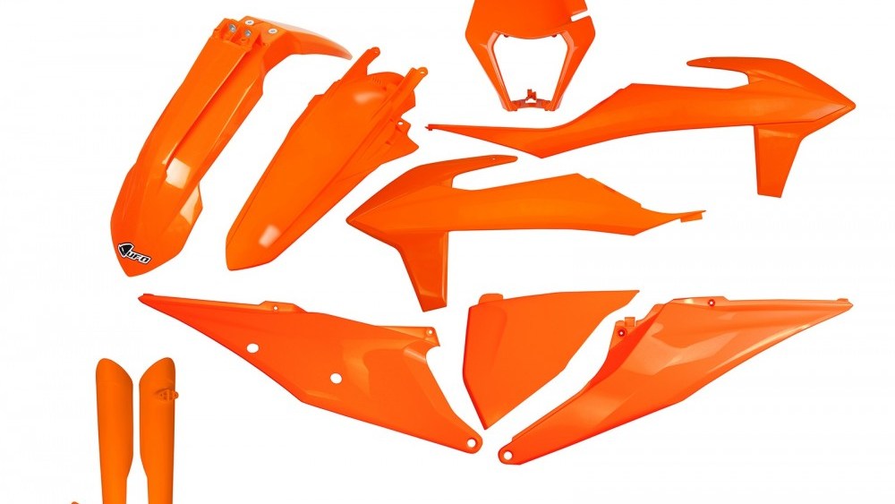 full kit plastique ufo ktm exc excf tpi xc xcw 125 250 300 350 450 500 2020 2021 2022 2023 orange kit plast
