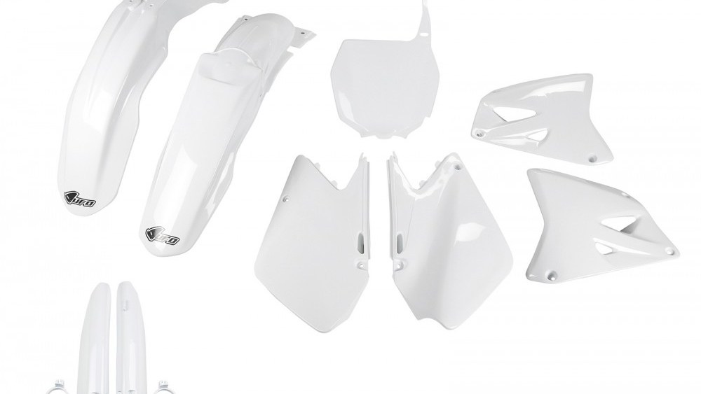 full kit plastique ufo suzuki 125 250 rm 2001 2002 2003 2004 2005 2006 2007 2008 blanc kit plast