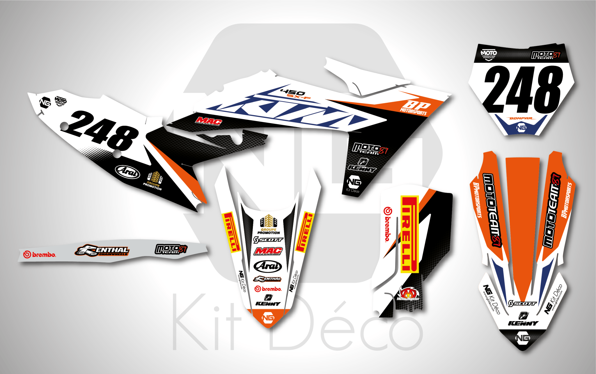 Tendeurs de chaine SCAR KTM SX/SXF Husqvarna TC/FC Orange