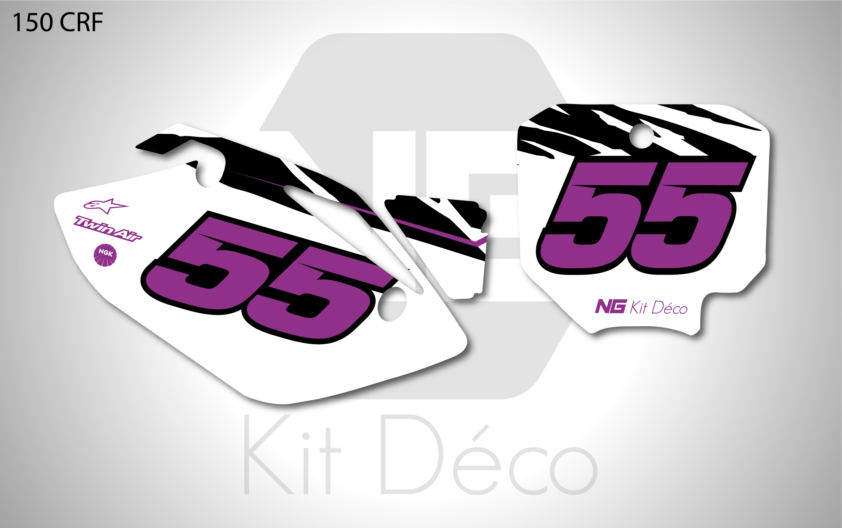 kit déco fond de plaque numéro honda 150 crf motocross ng halfback 2 mx decals stickers graphics autocollant adhesifs_Plan de travail 1