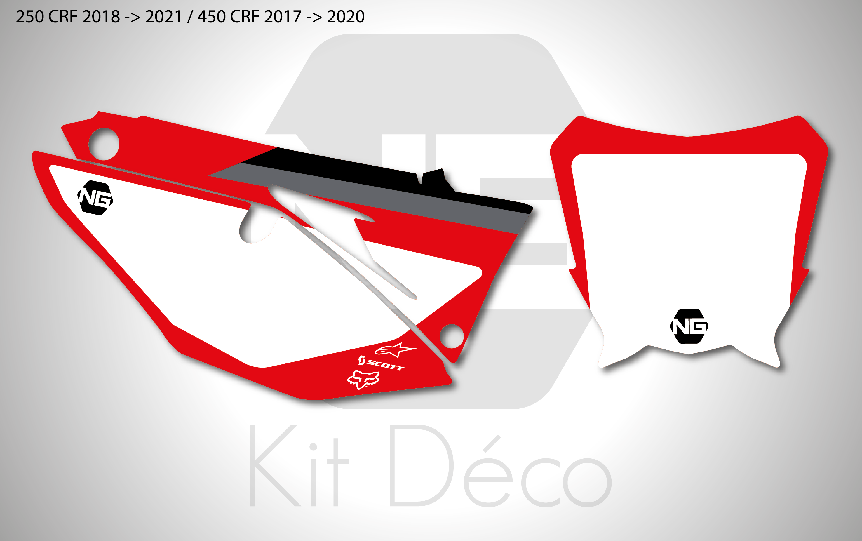 kit déco fond de plaque numéro honda 250 450 crf 2017 2018 2019 2020 2021 motocross ng strat mx decals stickers graphics autocollant adhesifs_Plan de travail 1