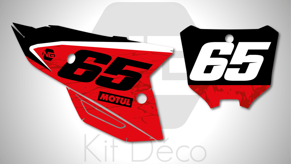kit déco fond de plaque numéro honda 250 450 crf 2021 2022 2023 2024 motocross ng marble series 2 mx decals stickers graphics autocollant adhesifs_Plan de travail 1