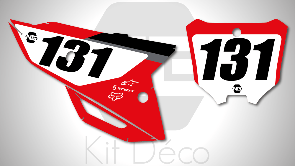kit déco fond de plaque numéro honda 250 450 crf 2021 2022 2023 2024 motocross ng strat series 2023 old mx decals stickers graphics autocollant adhesifs_Plan de travail 1