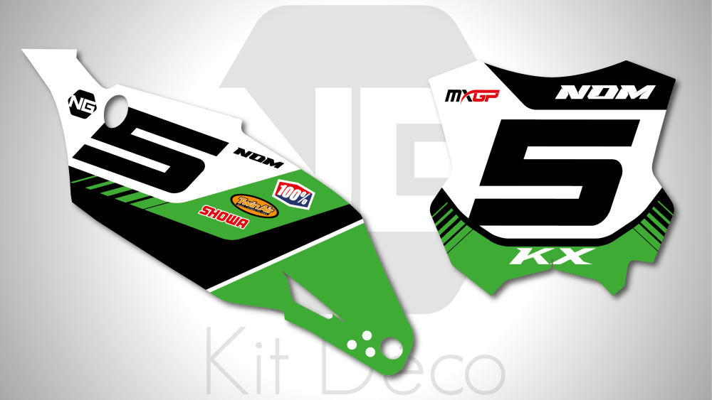 kit déco fond de plaque numéro kawasaki 250 450 kxf 2019 2020 2021 2022 2023 motocross ng push mx decals stickers graphics autocollant adhesifs_Plan de travail 1