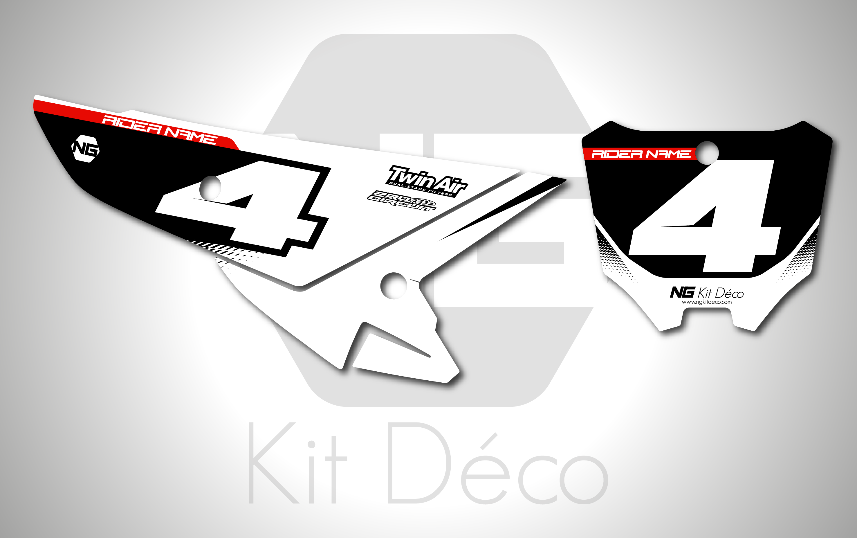 kit déco fond de plaques numéro 250 450 crf 2025 2026 2027 honda motocross ng mx decals graphics stickers autocollant adhesifs vibes series 2