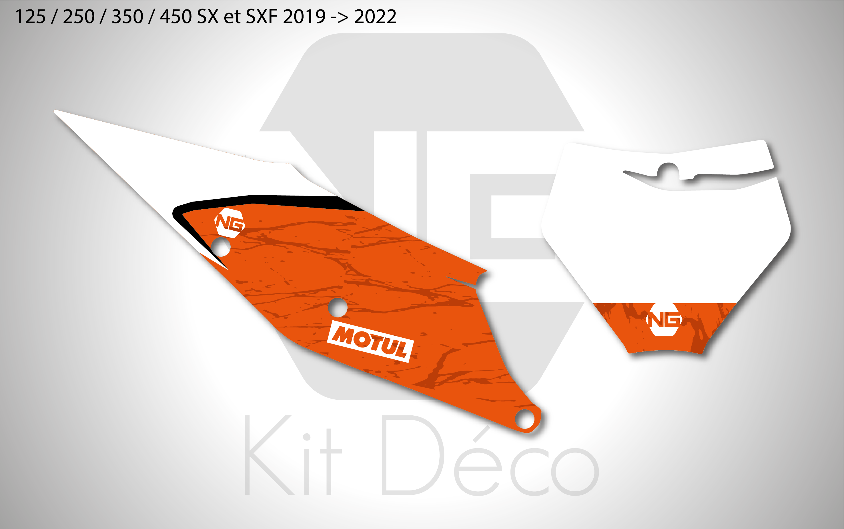 kit déco fond de plaque numéro 125 250 350 450 sx sxf 2019 2020 2021 2022 ktm ng motocross marble 3 mx decals stickers graphics autocollant adhesifs_Plan de travail 1