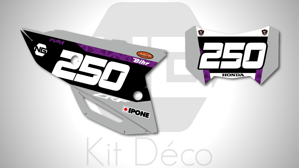 kit déco fond de plaque numéro 250 300 400 450 crf rx 2021 2022 2023 2024 honda enduro ng l'atelier purple decals stickers graphics autocollant adhesifs_Plan de travail 1