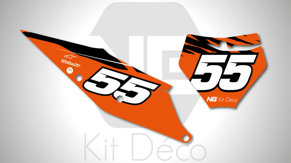 kit déco fond de plaque numéro ktm 125 250 350 450 sx sxf 2019 2020 2021 2022 ng motocross halfback mx decals stickers graphcis autocollant adhesifs_Plan de travail 1