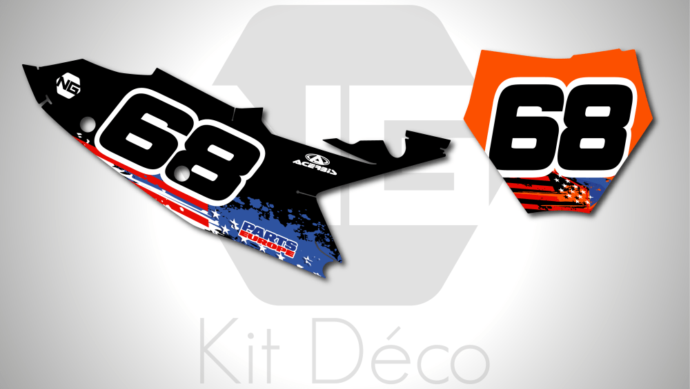 kit déco fond de plaques numéros 125 150 250 300 350 450 sx sxf ktm 2025 2026 2027 motocross ng usa séries mx decals graphics stickers autocollant adhesifs