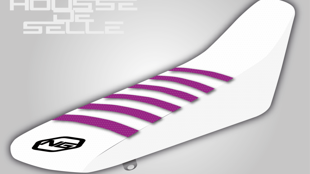 housse de selle suzuki 85 125 250 450 rm rmz blanche violette ng seat cover-01