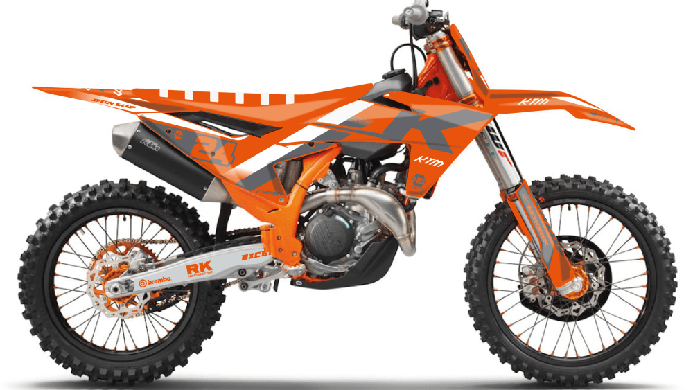 kit déco 125 250 350 450 sx sxf 2023 2024 ktm motocross ng decals rod 1 mx stickers graphics autocollant adhesifs montage_Plan de travail 1