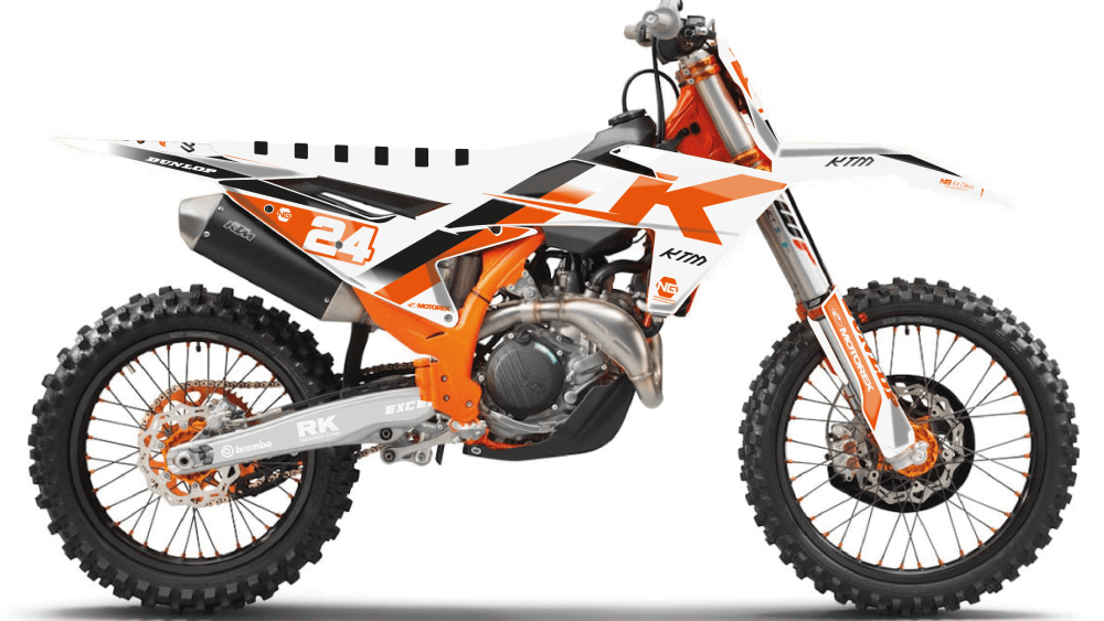 kit déco 125 250 350 450 sx sxf 2023 2024 ktm motocross ng decals rod 2 mx stickers graphics autocollant adhesifs montage_Plan de travail 1