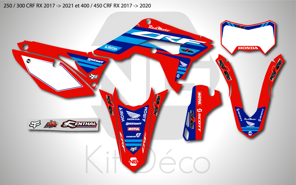 Kit déco HONDA HM CRFX / CRF RX / CRE / XR KENT1MOTO 2024 125 150 200 ...