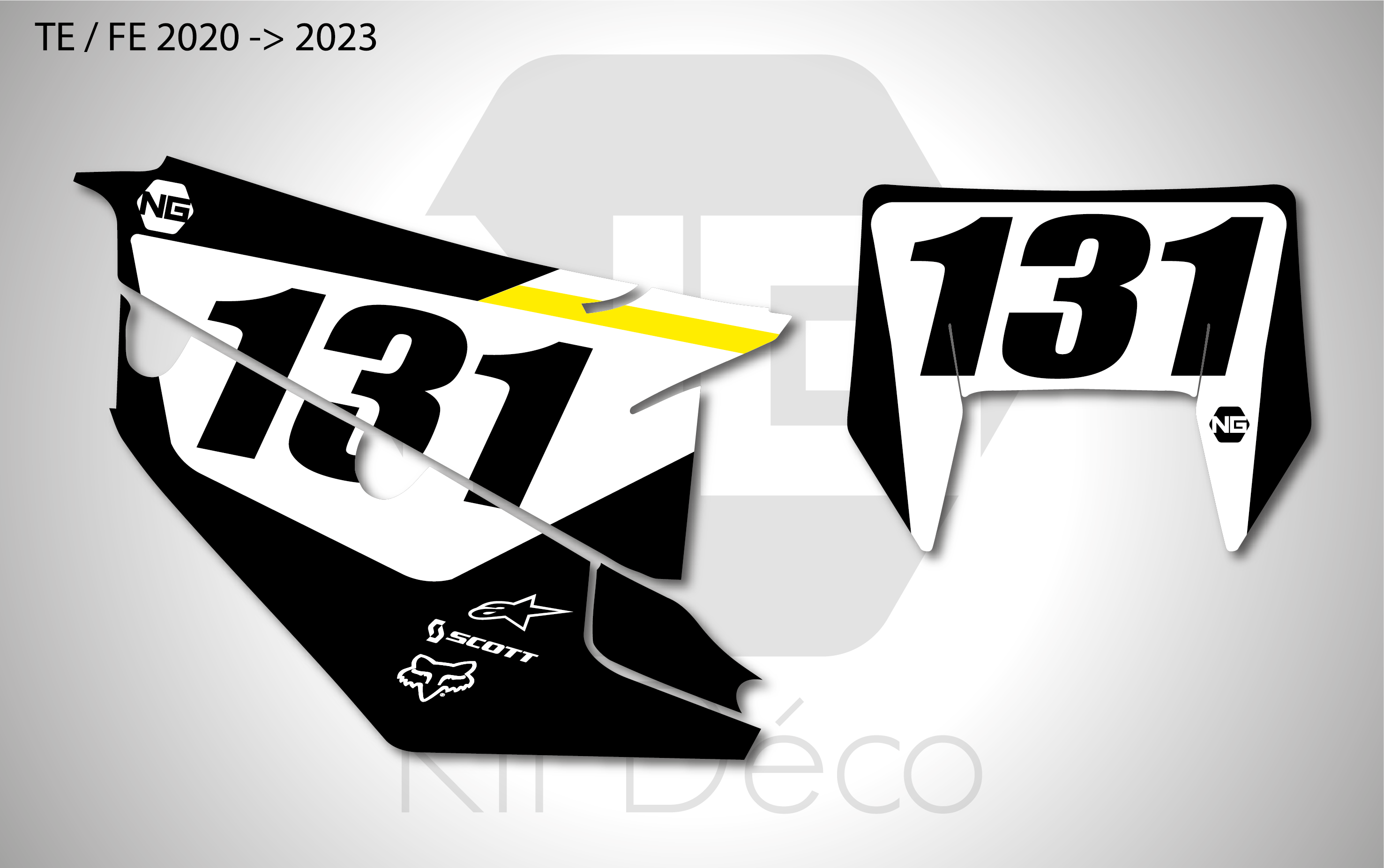 kit déco fond de plaque numéro 125 250 300 350 450 501 te fe husqvarna 2020 2021 2022 2023 enduro ng strat 2 decals stickers graphics autocollant adhesifs_Plan de travail 1